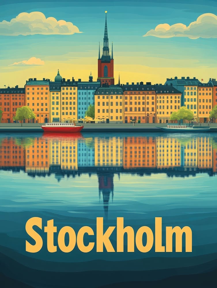 Aihrgdesign A Vintage Travel Poster Of Stockholm 2