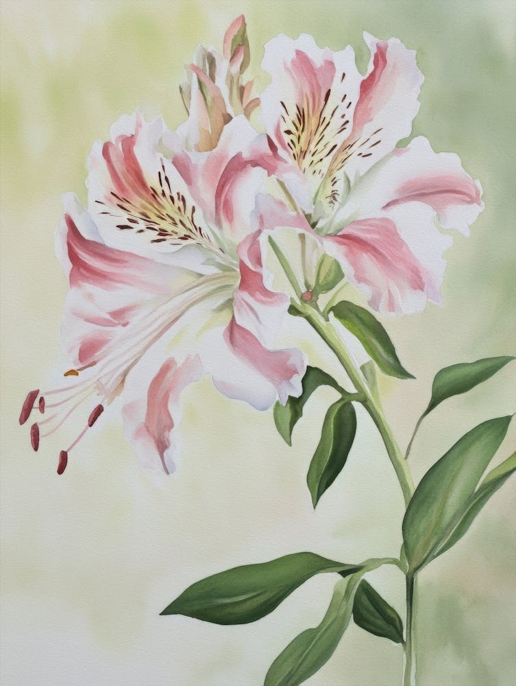Watercolour Flower On White 18