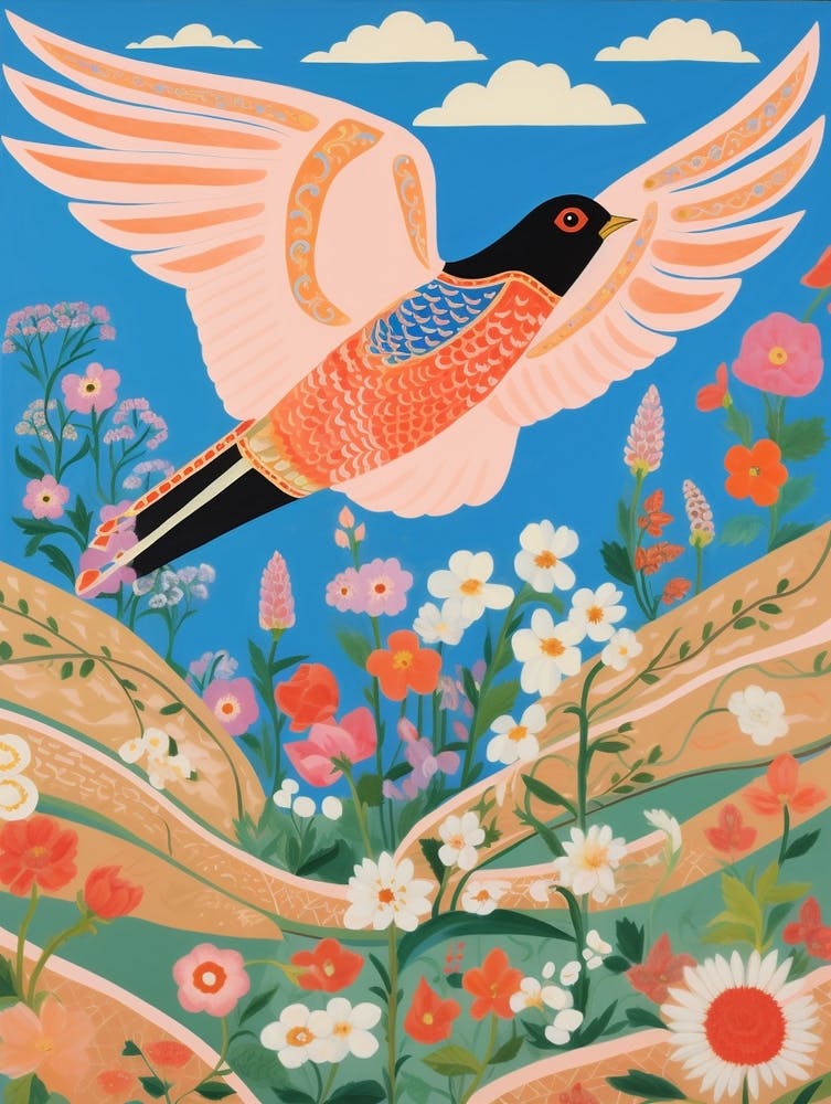 Maximalist Bird Painting Barn Swallow 2