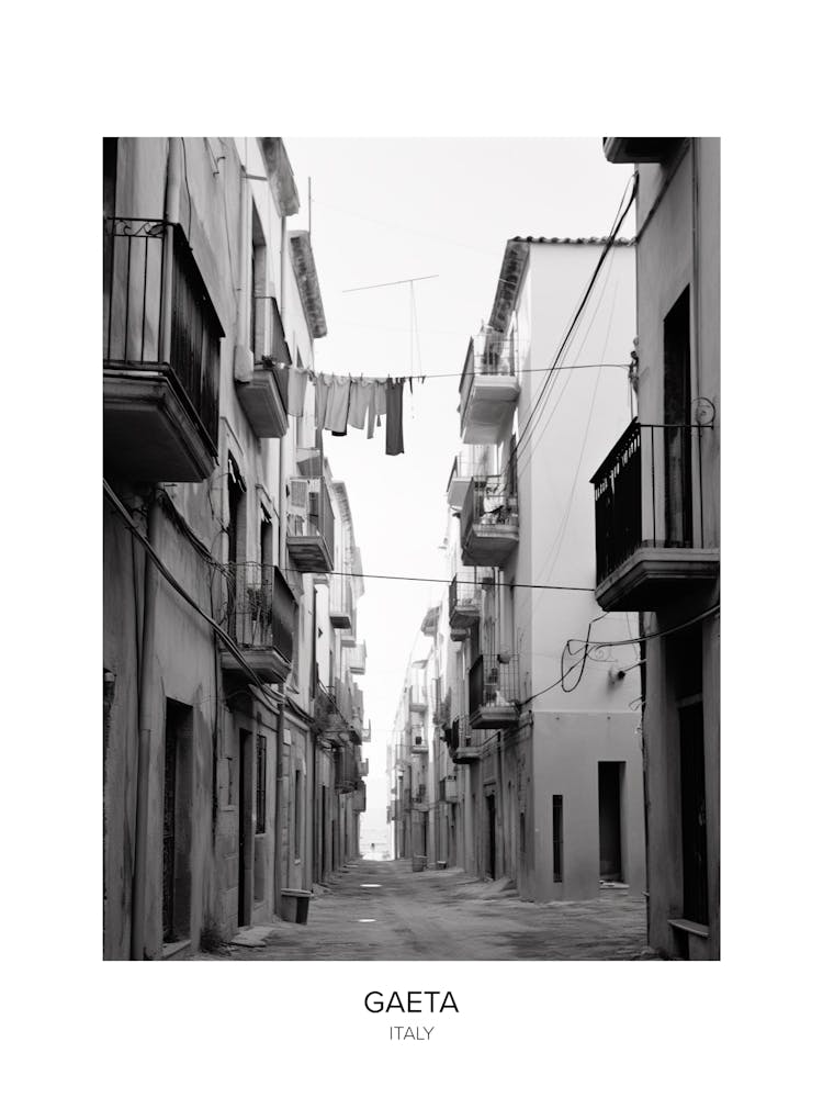 Poster Of Gaeta, Italy, Black And White Photo 4