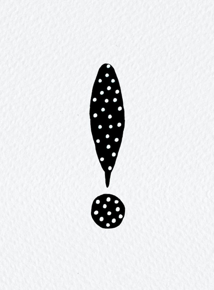 Exclamation Black Polka Dot