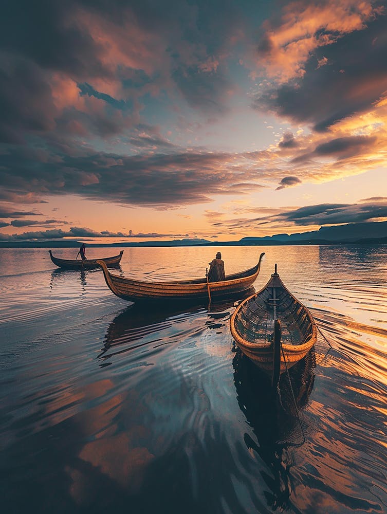 Two Boats At Sunset