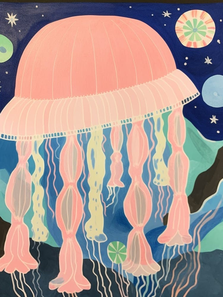 Maximalist Animal Painting Jellyfish 2