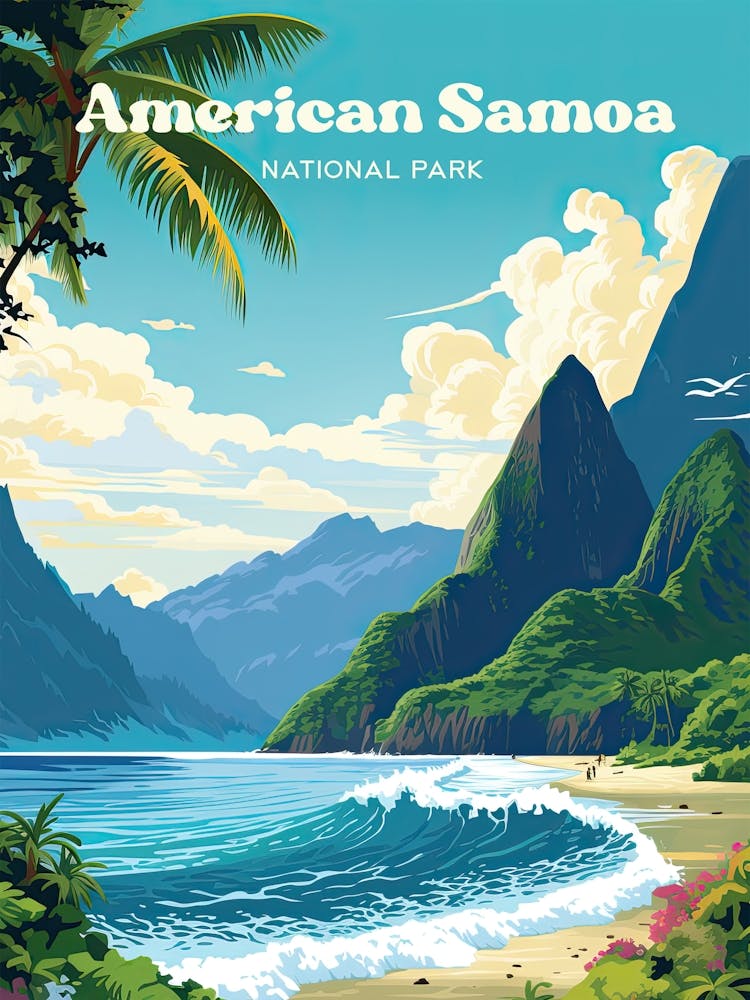 American Samoa National Park Olosega Travel Art