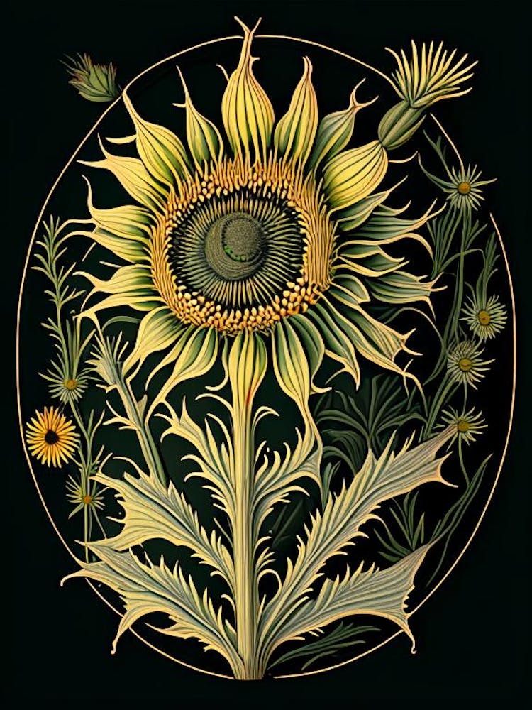 Compass Plant Wildflower Vintage Botanical 2