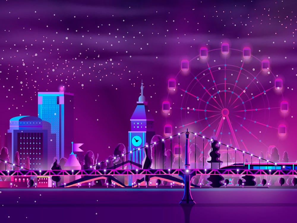 London Skyline At Night - Synthwave Neon City