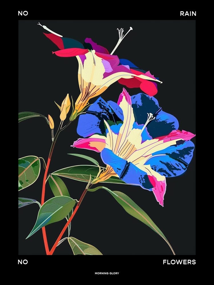 No Rain No Flowers Poster Morning Glory 2