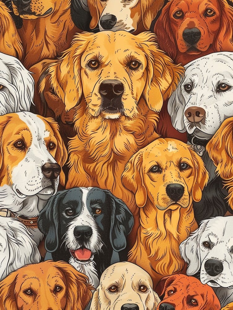 Perfectly Repeatable Artwork With Cute Dog Faces 26