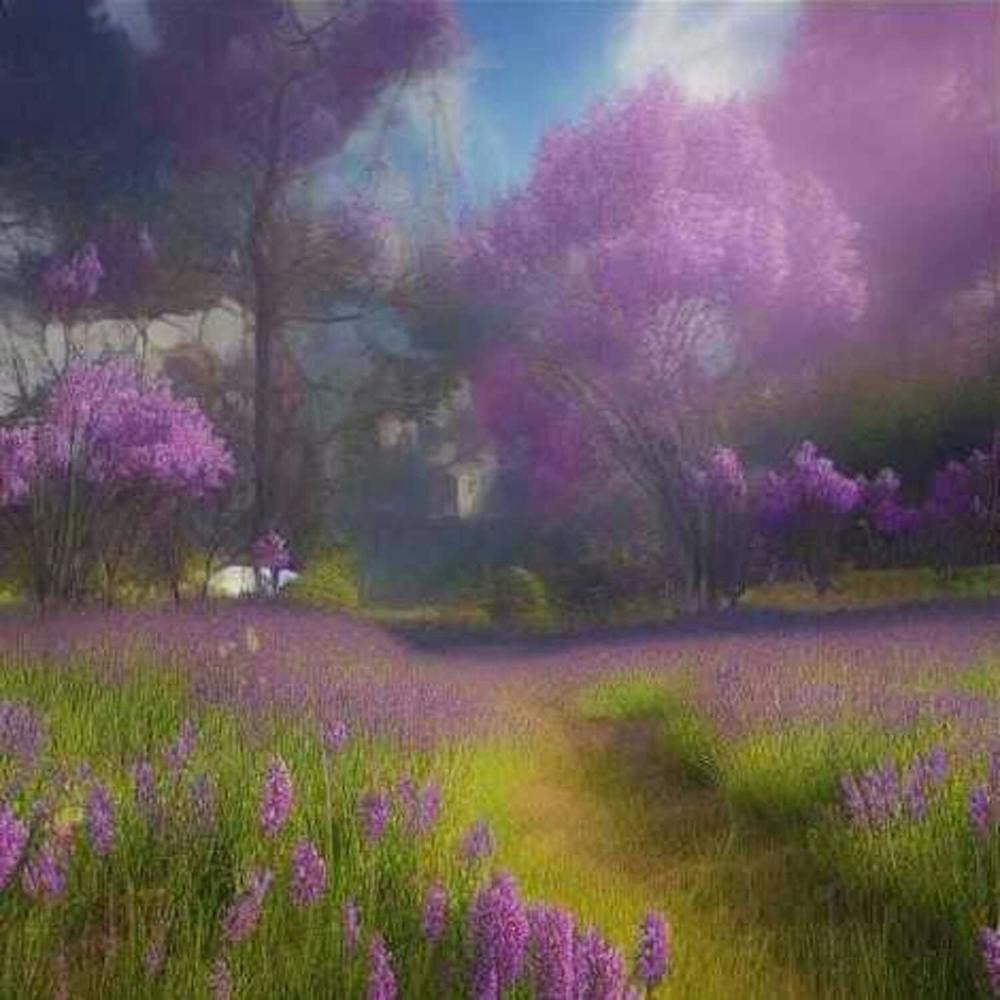 Lavender Purple Flowers Field