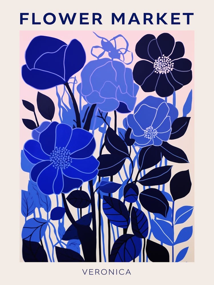 Blue Flower Market Poster Veronica 2