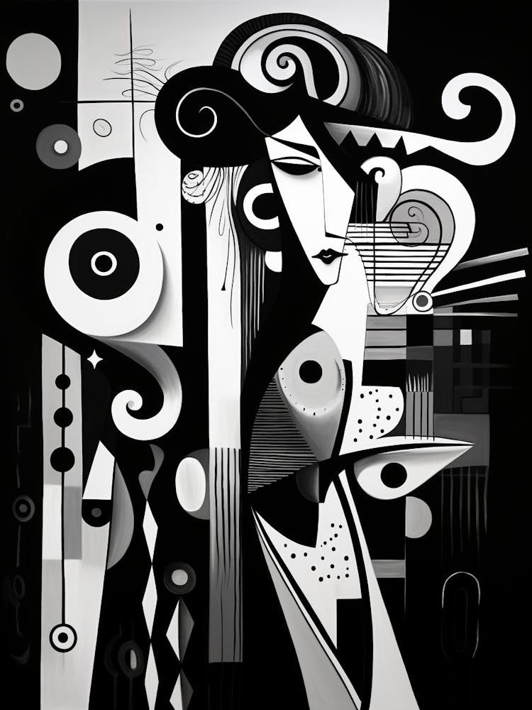 Harmony And Discord Abstract Black And White 7