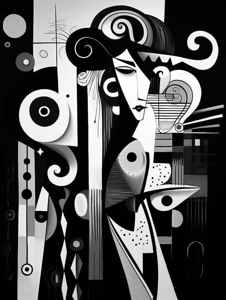 Harmony And Discord Abstract Black And White 7