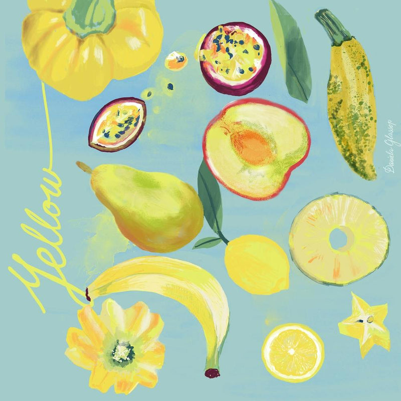 Yellow Array Of Food Square