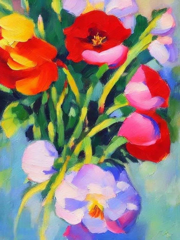 Eustoma Floral Abstract Block Colour 2 Flower