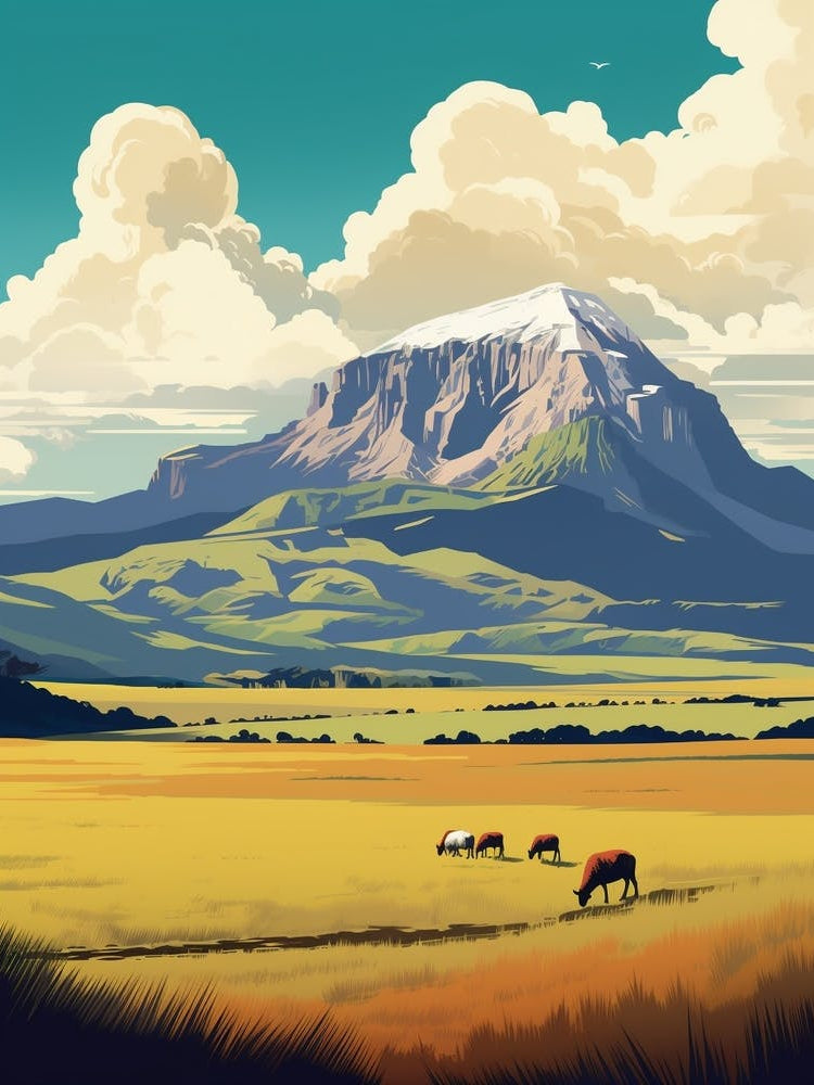 Cotopaxi National Park Ecuador 2 Vintage Travel Illustration