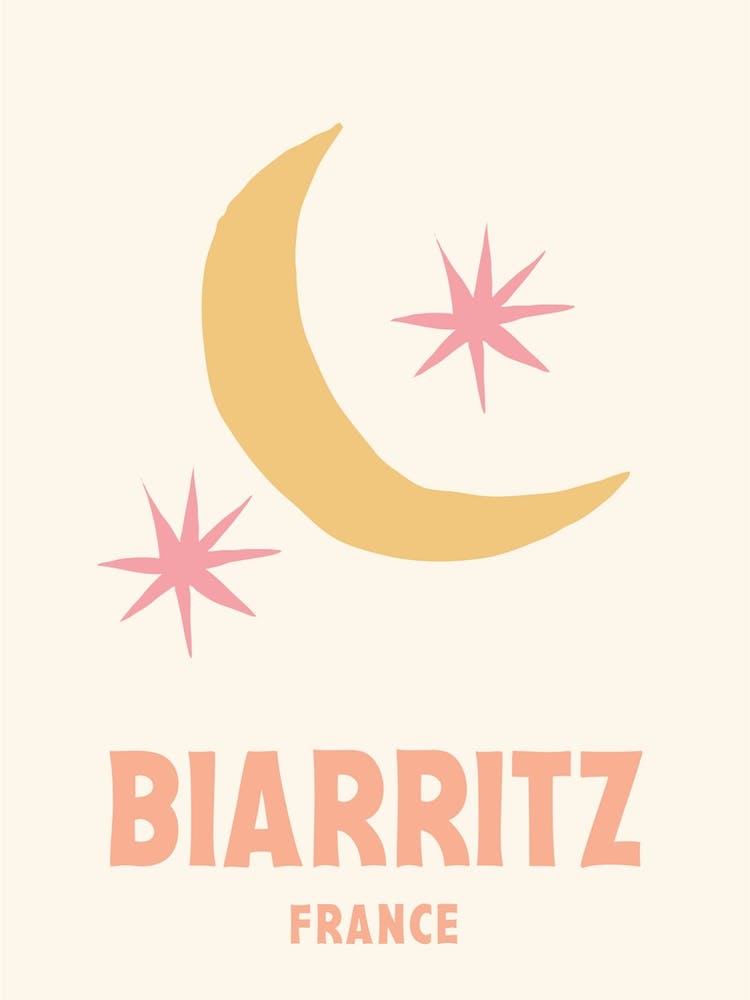 Biarritz, France, Graphic Style Poster 1