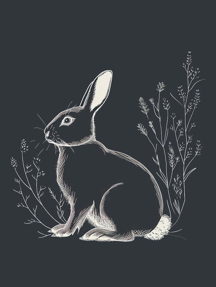 New Zealand Rabbit Minimalist Illustration 3