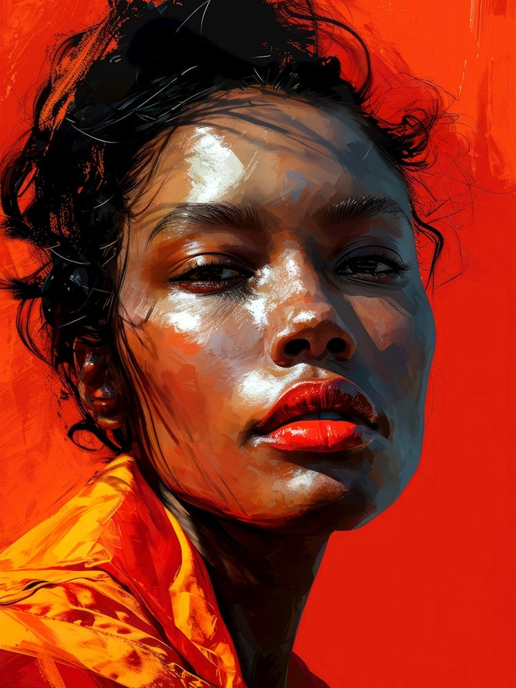 Portrait Of A Black Woman painting