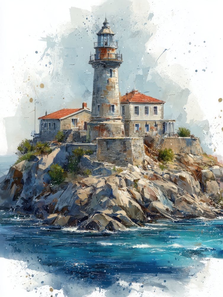 Aihrgdesign Isolated Watercolor Painting Of European Lighthou 126a9cdb 8844 4ce8 91c3 528d945baf11 0