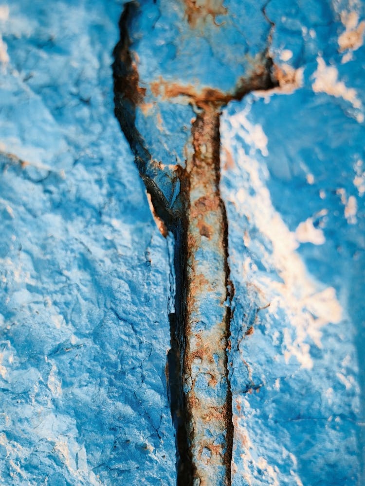 Blue Rusty Paint Close Up // Ibiza Travel Photography