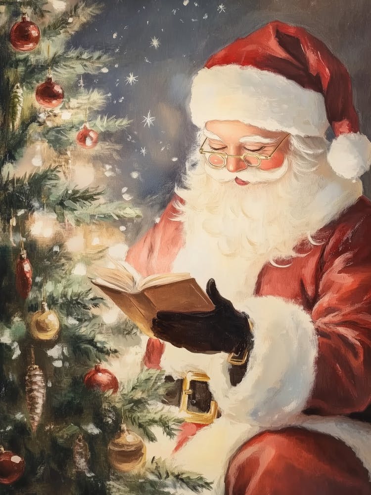 Santa Reading A Book 1