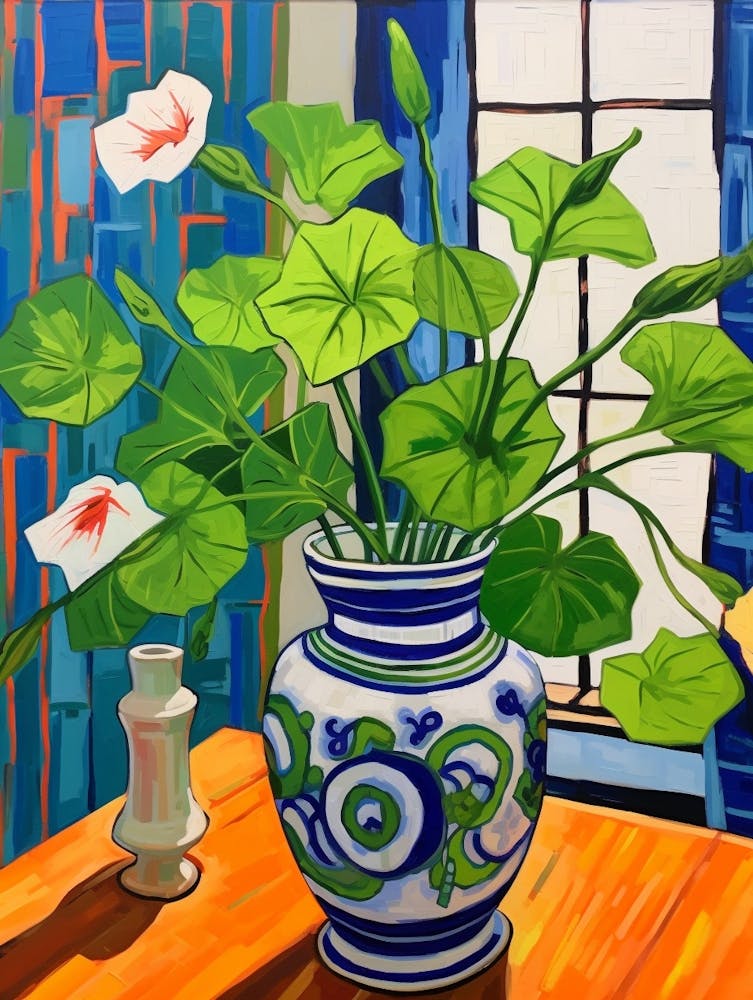 Flowers In A Vase Still Life Painting Morning Glory 3
