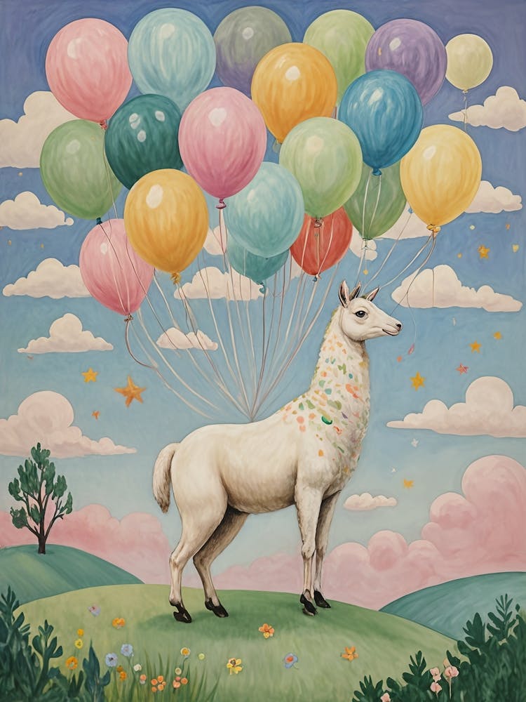Llama With Balloons 2