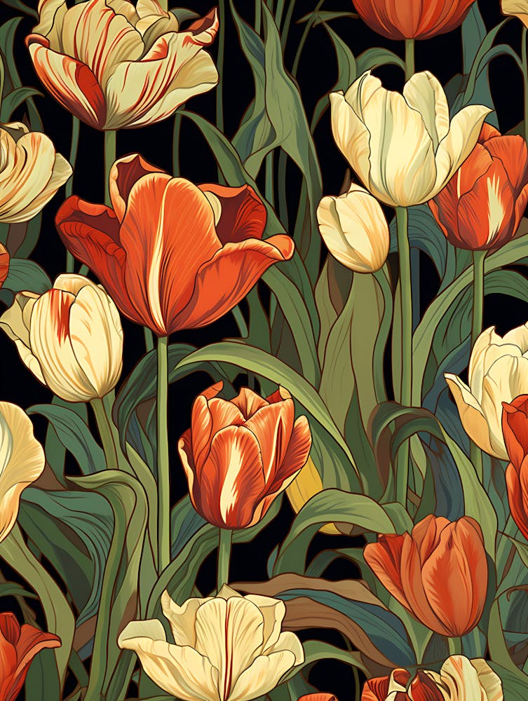 Tulips In The Garden