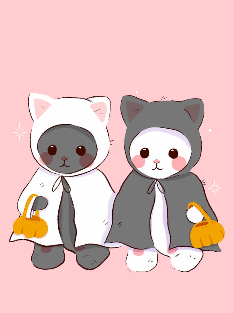 trick or treat - cute halloween cats