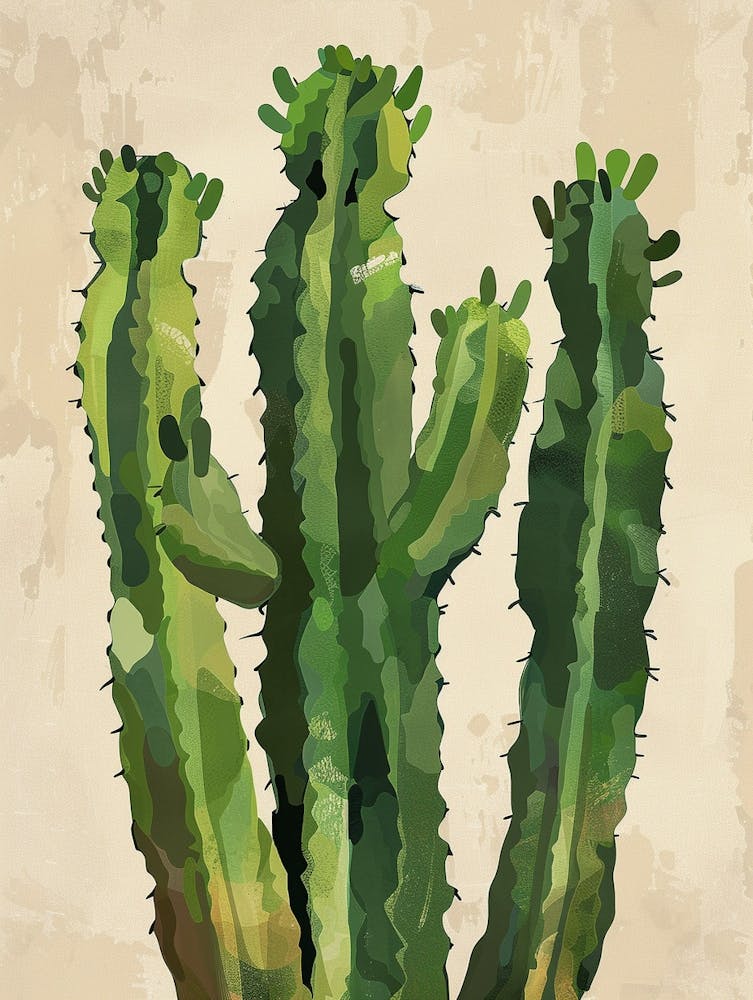 Devils Tongue Cactus Minimalist Abstract 1