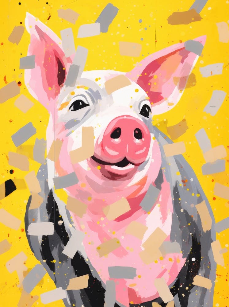 Pig With Confetti