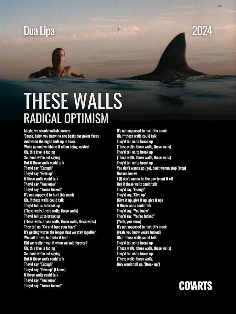 These Walls Dua Lipa - Lyrics Poster