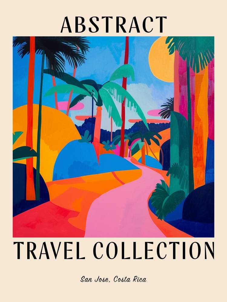 Abstract Travel Collection Poster San Jos Costa Rica 3