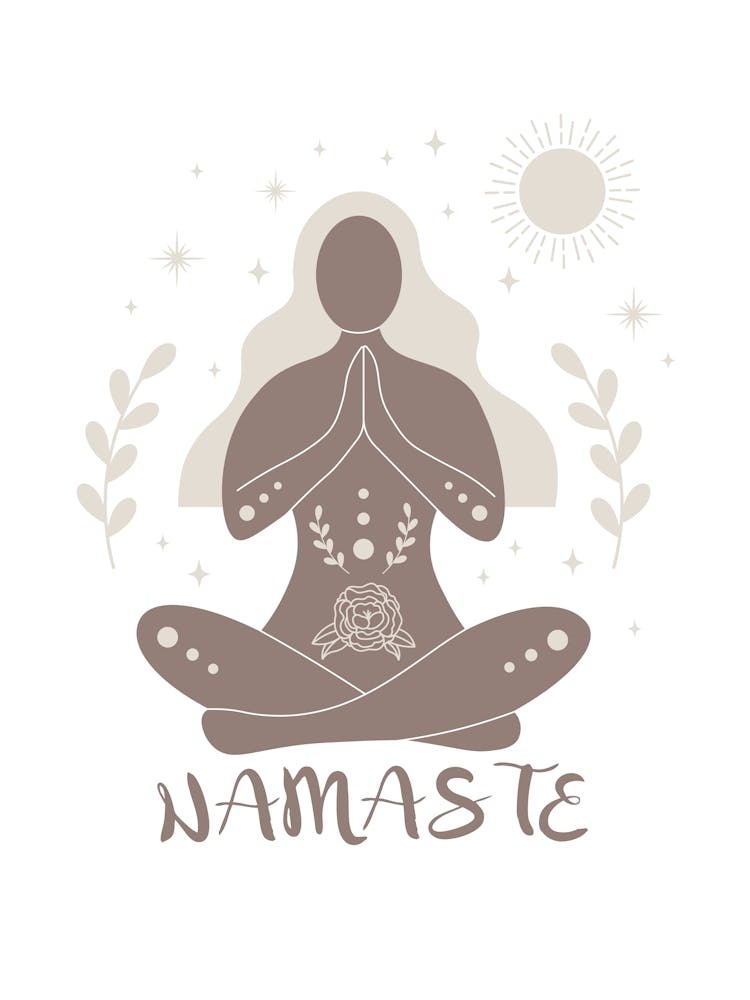 NAMASTE SUN | Yoga, Life, Wellness, Mindfulness, Balance, Calm, Meditation, Silhouette, Minimalism, Nude, Harmony, Peace