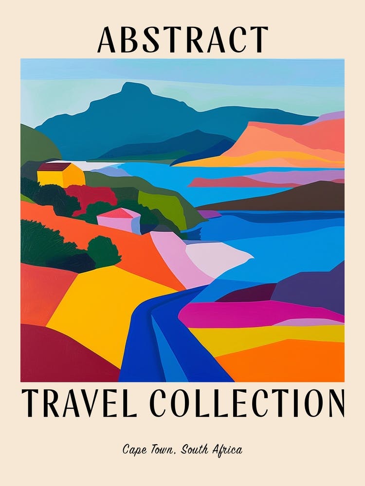 Abstract Travel Collection Poster Cape Town South Africa 2