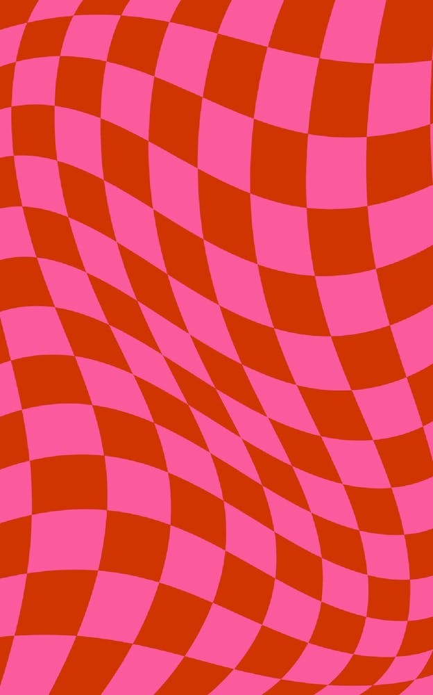 Warped Checker Pink Red