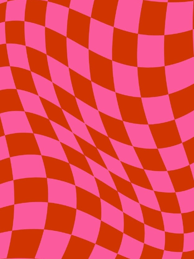 Warped Checker Pink Red