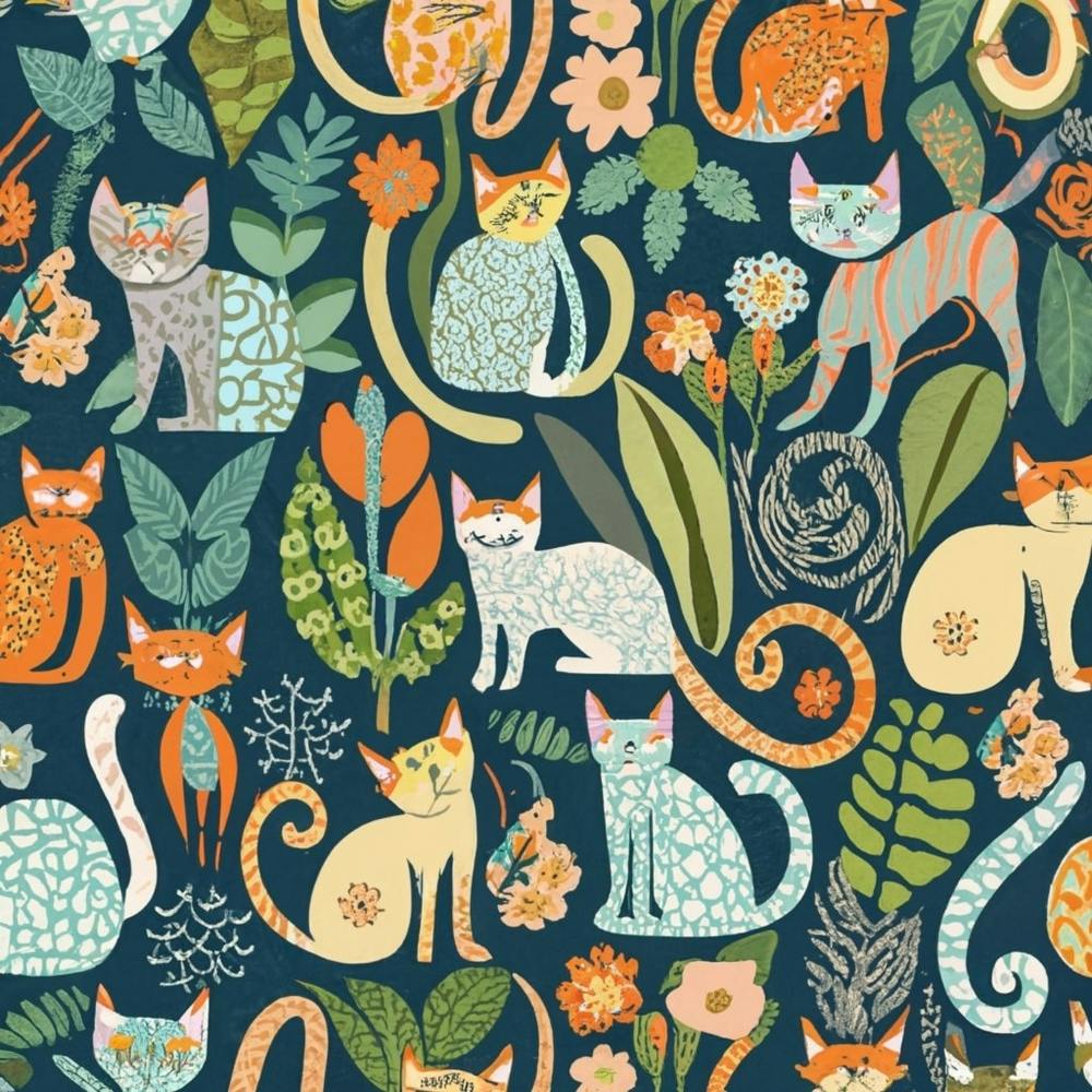 William Morris Inspired Cats Collection 2