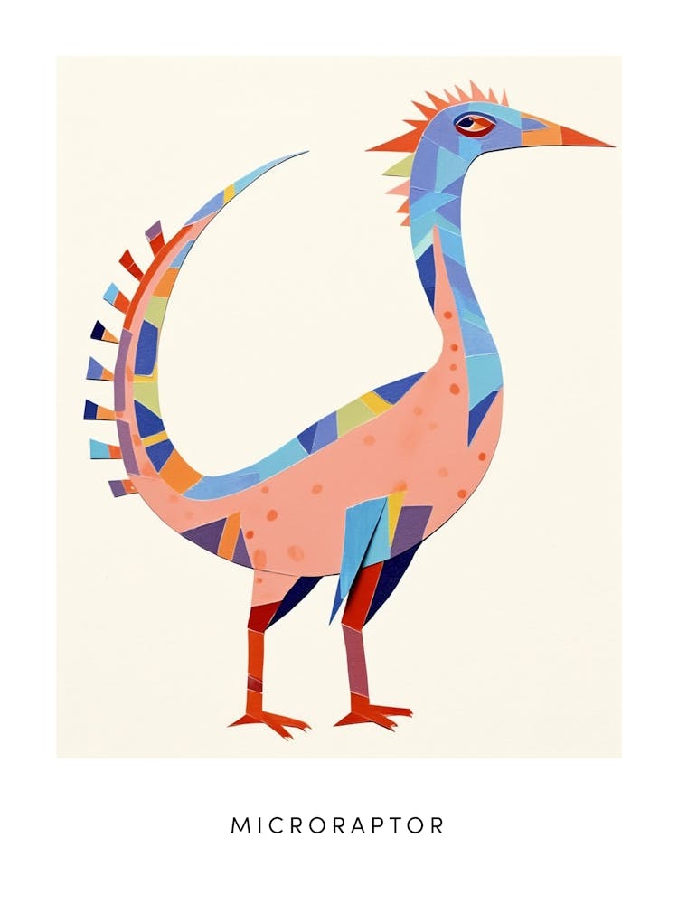 Nursery Dinosaur Art Microraptor Poster