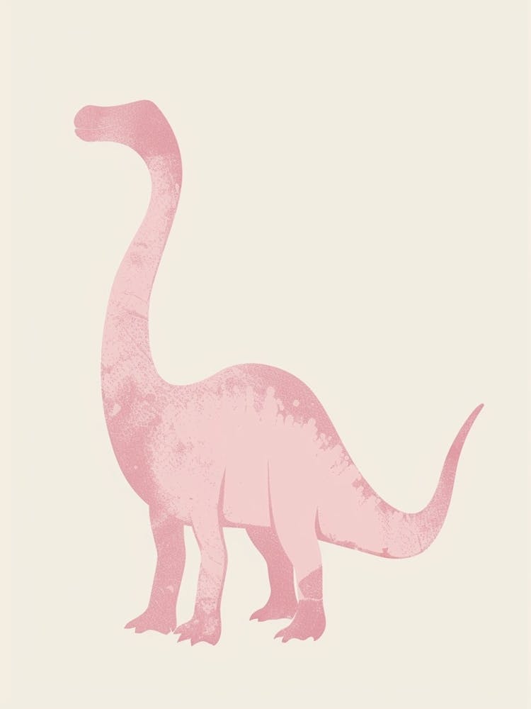 Pastel Pink Dinosaur Silhouette 1