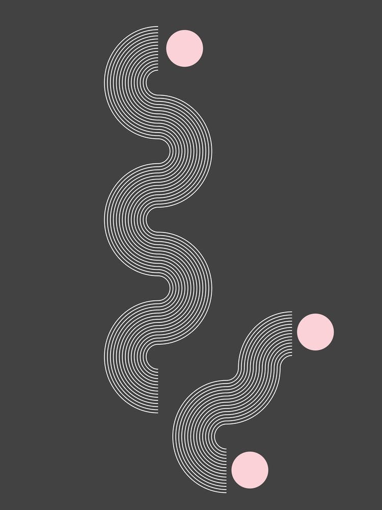 Pink Grey Abstract Waves