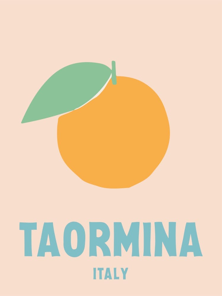 Taormina, Italy, Graphic Style Poster 2