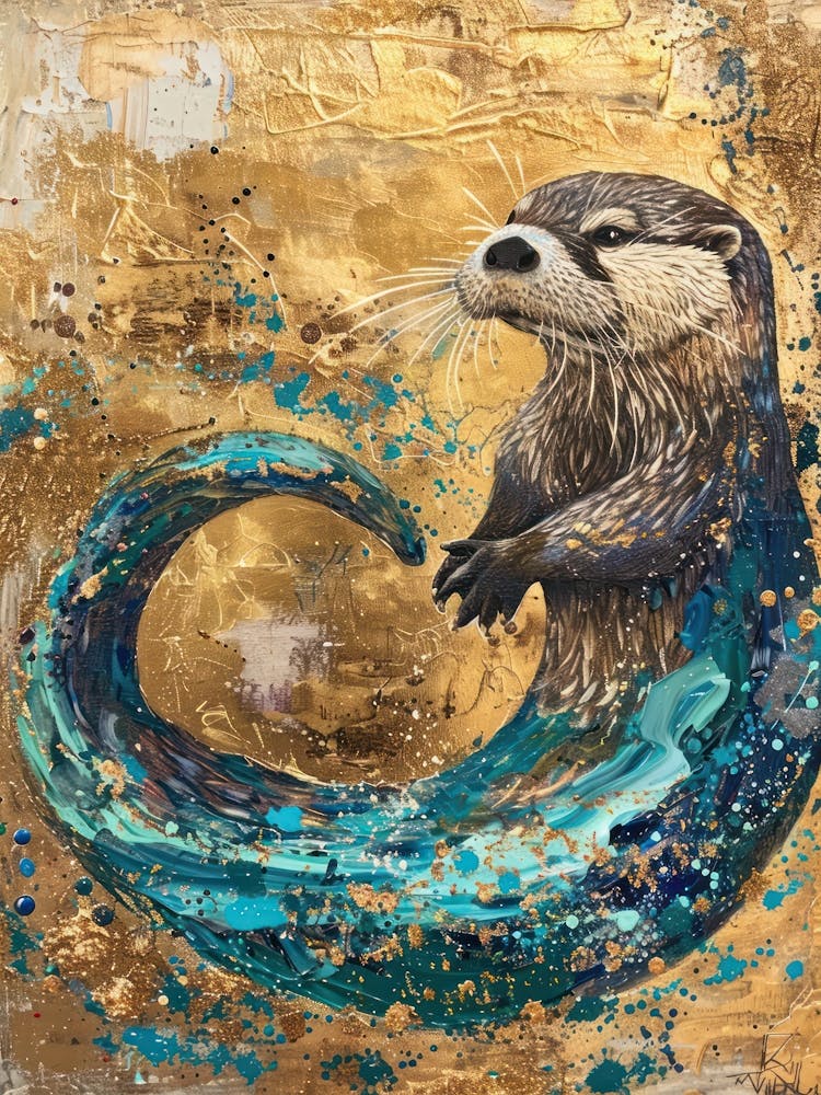 Otter Gold Effect Collage 3
