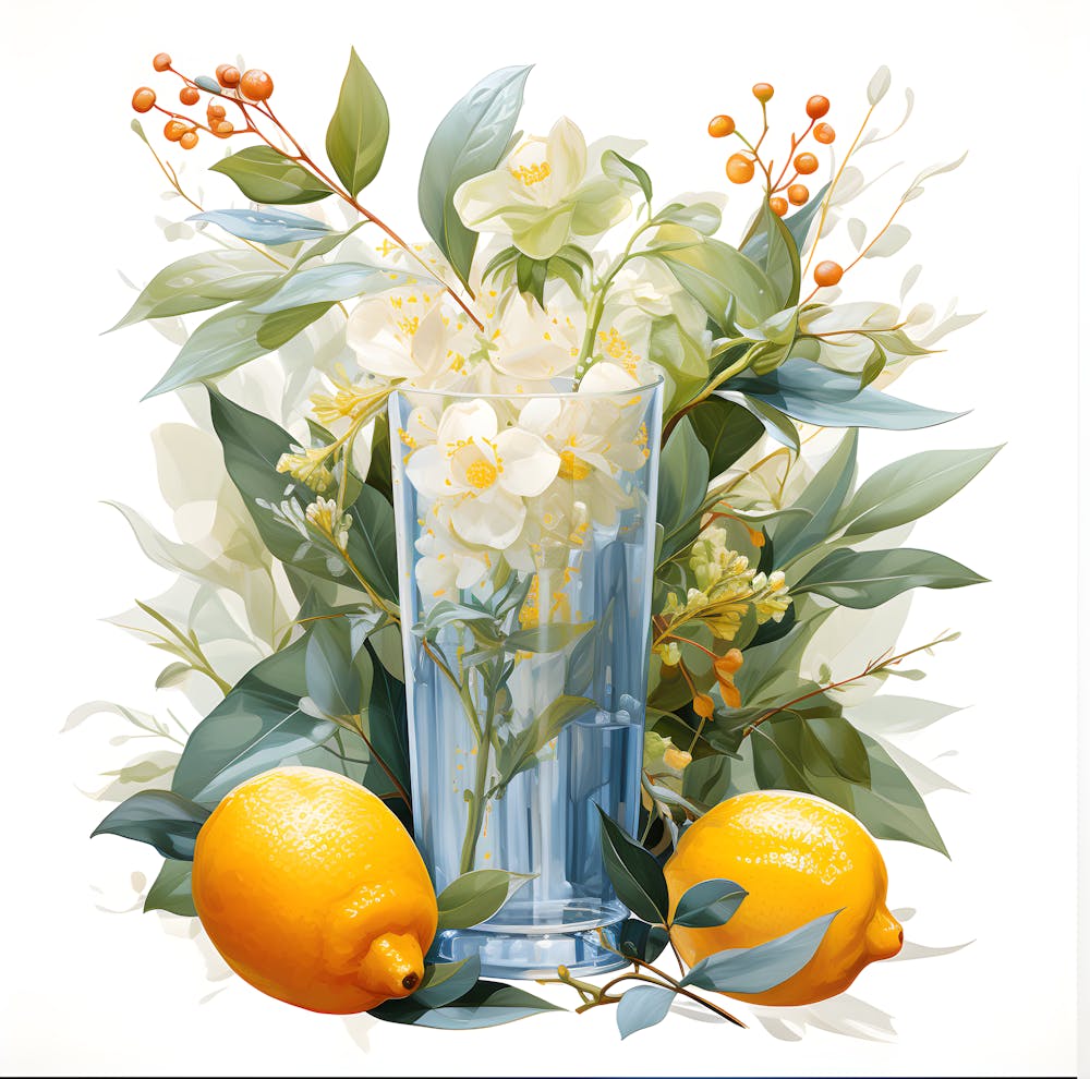 Refreshing Delight Lemon Drink Art