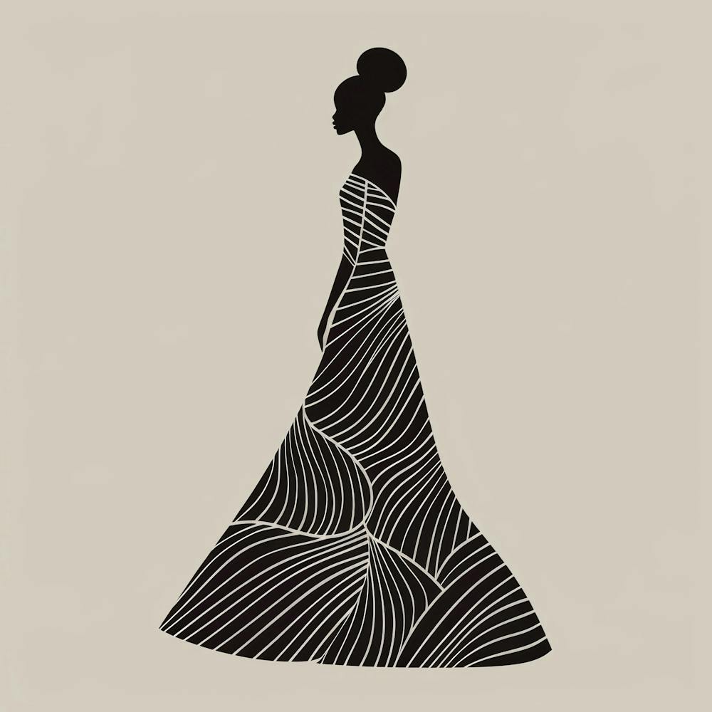 Silhouette Of A Woman In A Dress 2