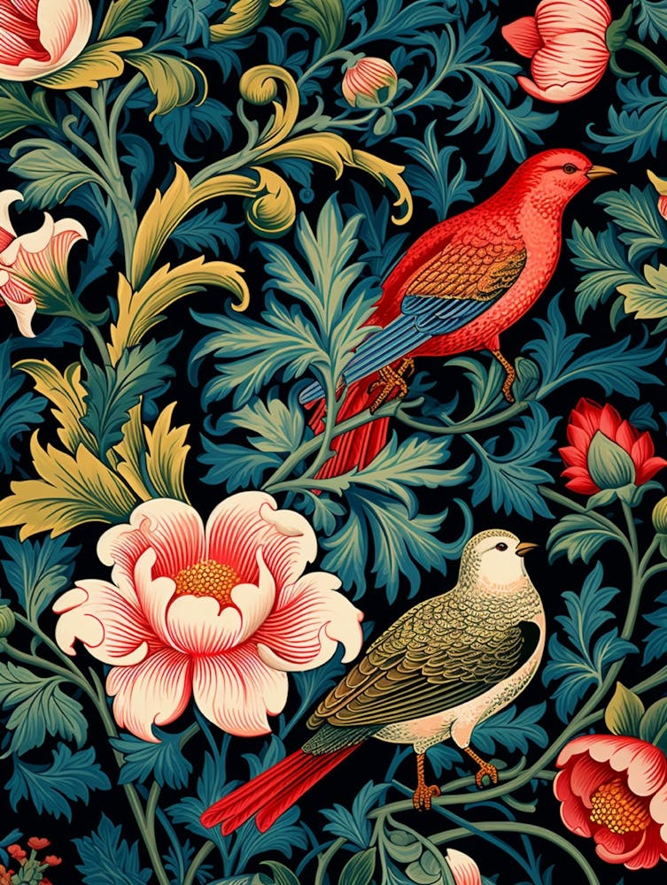 Birds And Flowers Wallpaper