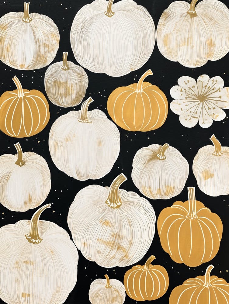 Black White And Gold Pumpkins 4