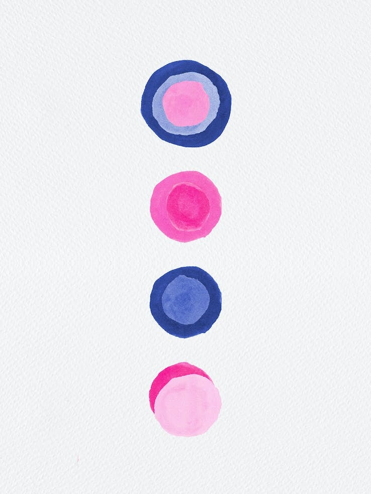 Circles Retro Geomectric Pink Blue