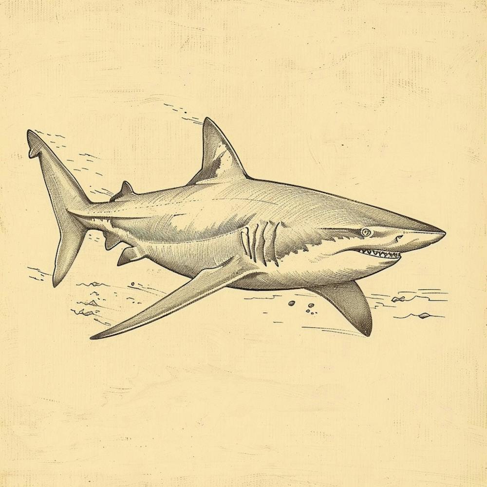 Bamboo Shark Vintage Illustration 3