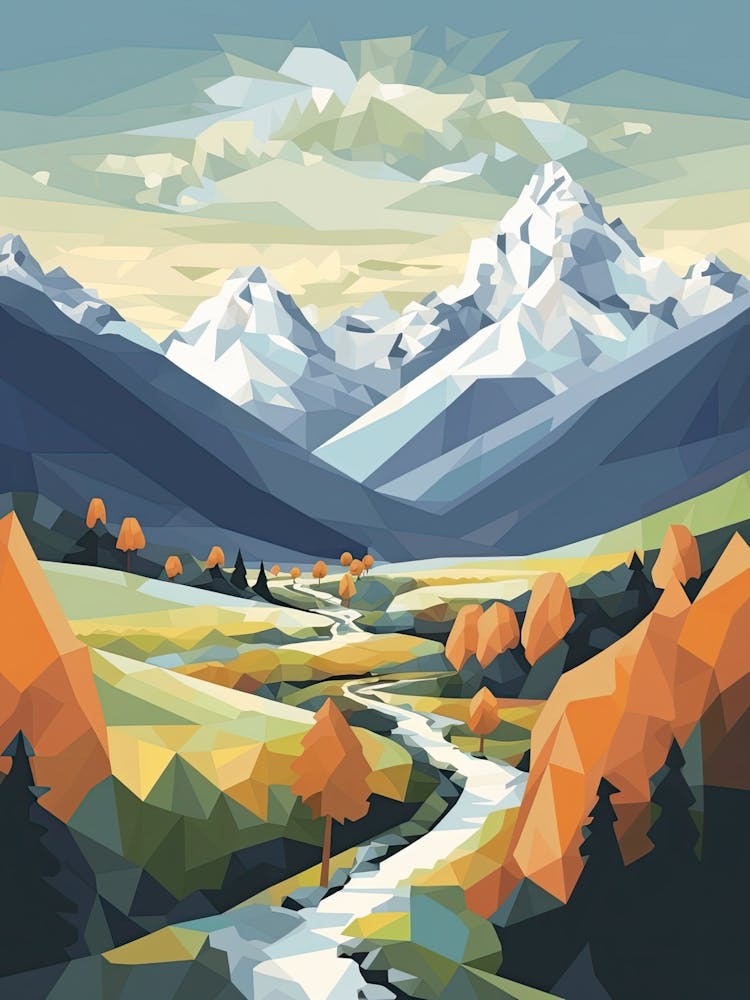 The Alps   Geometric Vector Illustration 5
